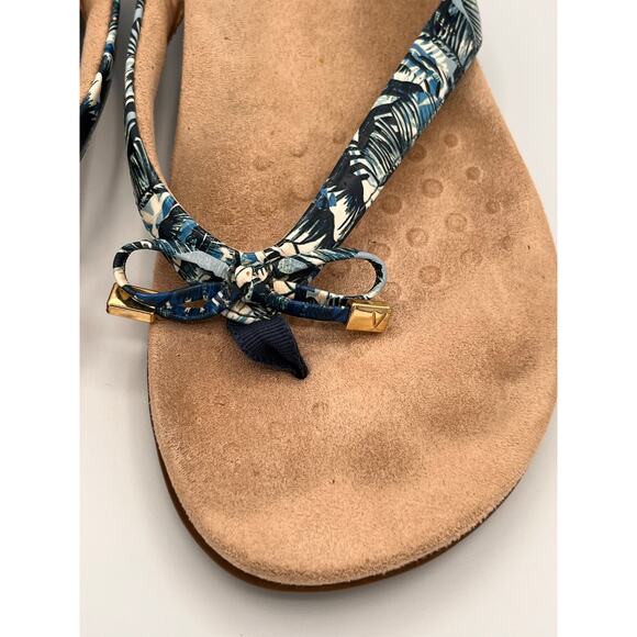 Vionic Bella Blue Palm Toe-Post Sandal Flip Flop - Size 10 Orthotic Arch Support - Picture 2 of 9